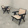 salon chaise d&#39;accent de canne en bois en bois